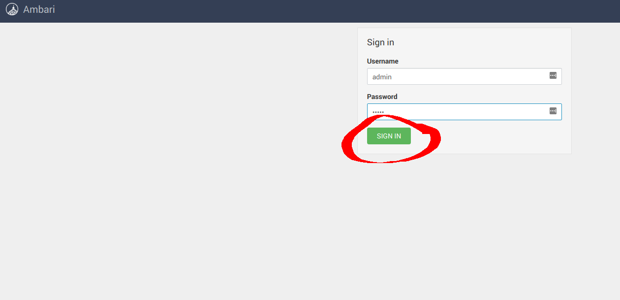 ambari login ambari-login